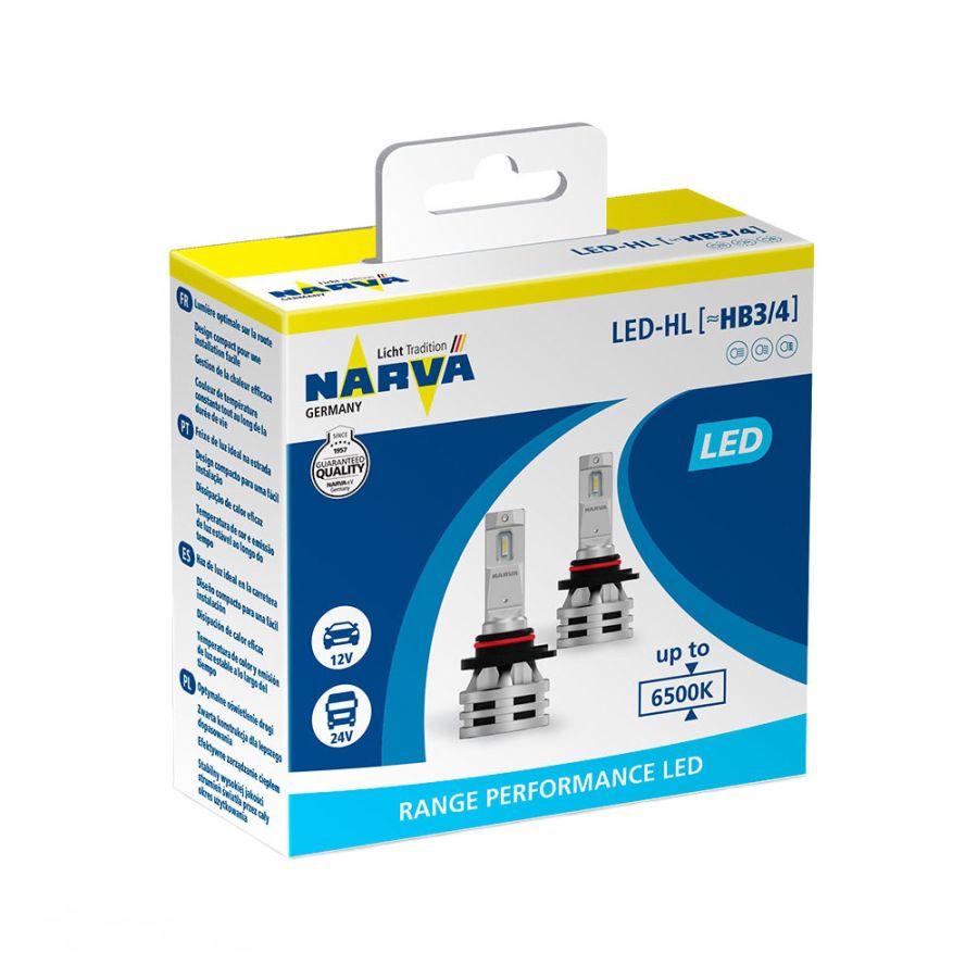 LED лампа HB3/4 12V/24V 24W P20d/P22d Original 2шт NARVA 18038